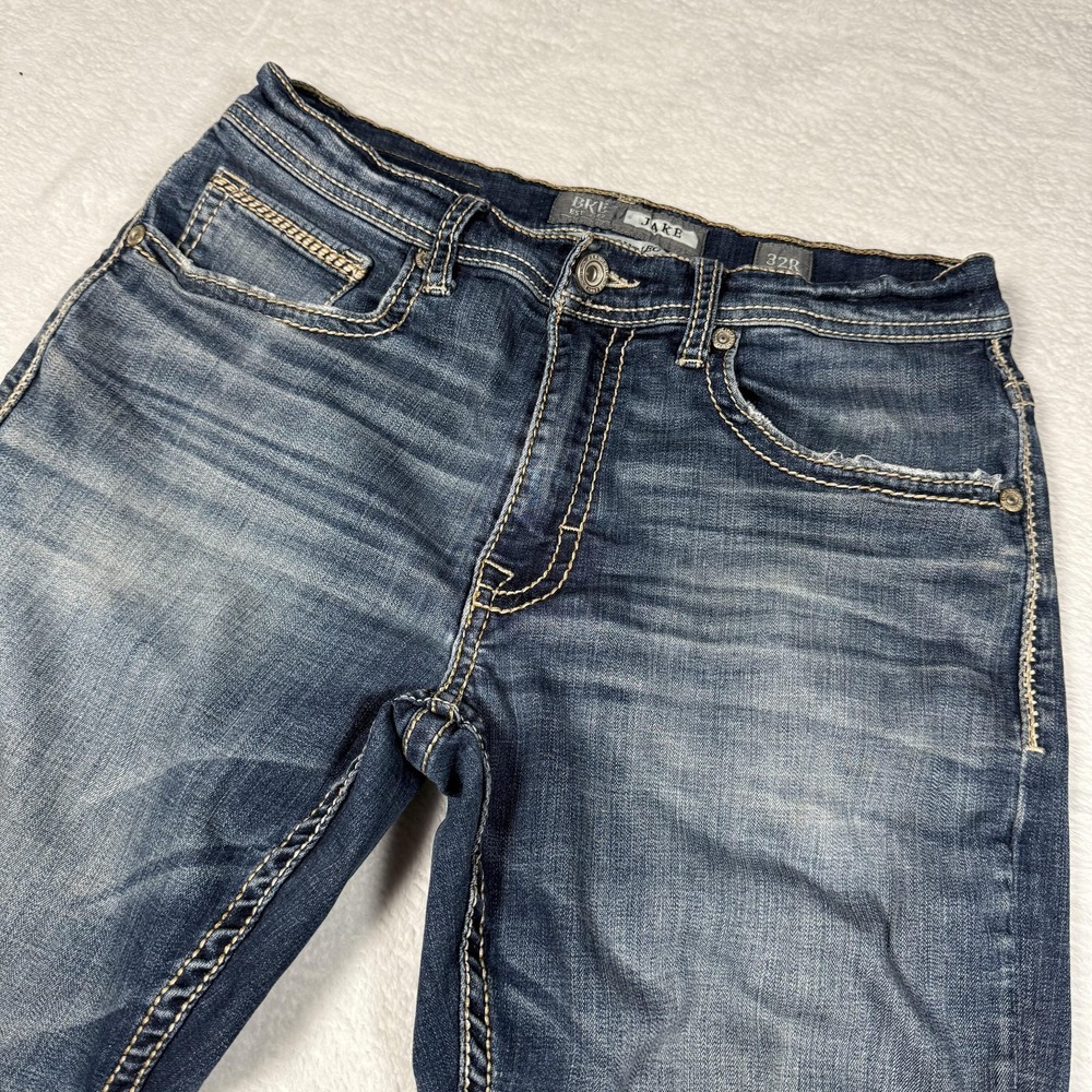 BKE Jake Jeans Mens 32x29 Blue Straight Leg Stretch Denim Medium Wash Casual
